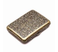 (As show, One size) Cigarette Case - Retro Metal Cigarette Box Double Sided Spring Clip Open Pocket Holder for 20 Cigarettes