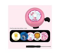 (As show, One size) Classic Bicycle Bell Aluminum Loud Bicycle Bell Bicycle Accessories-Cartoon Children's Set Pink [Free 5 Crystal Stickers] + Tools (Two)