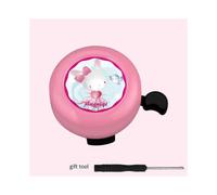 (As show, One size) Classic Bicycle Bell Aluminum Loud Bicycle Bell Bicycle Accessories - Cartoon Pink Rabbit + Tools (Two)