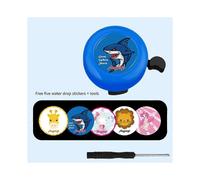 (As show, One size) Classic Bicycle Bell Aluminum Loud Bicycle Bell - Cartoon Children's Set Blue [Free 5 Crystal Stickers] + Tools (Two)