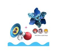 (As show, One size) Classic Bicycle Bell Aluminum Loud - Blue + Short Rod Dinosaur Windmill - Standard Delivery for Scooter (One)