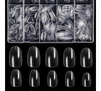 (As show, One size) Clear Oval Fake Nails - Acrylic False Nails, 500 Pcs Full Cover Nail Tips with Case for Nail Salons and DIY Nail Art, 10 Sizes.Note:No glue.