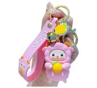 (As show, One size) CmfyArt Men Women Cute Kawaii Holding Fruit Little Sheep Keychain Key Ring, Girlfriend Boyfriend Valentine Lover Christmas Birthday Collection Gift Ba