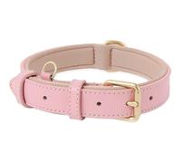 (As show, One size) Collier de Chien, en Cuir, Collier de Chien Ajustable Coussin Moelleux Cuir Rembourr pour Petite, Moyenne ou Grande Chiens, Rose, XS