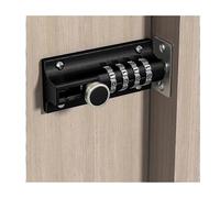 (As show, One size) Combination Lock Latch 4 Digit Combination Lock Mechanical Code Door Lock Keyless Slide Lockblack