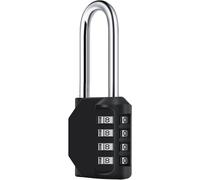 (As show, One size) Combination Padlock Long 6.7cm, Waterproof 4-Digit Combination Lock, Weatherproof Metal & Galvanized Steel-1 Piece