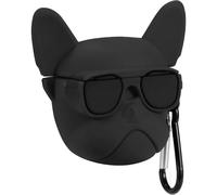 (As show, One size) Compatible with Airpods Pro Case (Black Glass Dog), Silicone 3D Cute Fun Animal Cartoon Funny Character Airpod Cover, Fashion Cool Stylish Design Skin