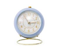 (As show, One size) Convex Ring Alarm Clock Creative Retro Alarm Clock Student Silent Night Light(Purple)