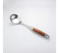 (As show, One size) Cooking SpoonChef Craft SelectWooden handleStainless Steel Basting Spoon Cooking Spoon,304 Large Serving Spoons,Silver/12.9Inch
