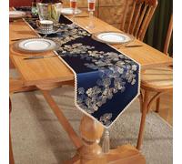 (As show, One size) Cotton Table Runner, Ginkgo Leaf Cotton Linen Table Runner