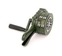 (As show, One size) Crank Horn Portable Siren 110dB Hand Operated Metal Alarm Air Raid Emergency Security Alarm