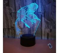 (As show, One size) Creative 3D Frog Night Light 16 Colors Changing USB Power Remote Control Touch Switch Decor Lamp Optical Illusion Lamp LED Table Desk Lamp Children Ki