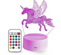 (As show, One size) Creative 3D Night Light Effect - Night Light for Kids Room - 16 Colors, Flashing, Fading, and Dimmer Options (Dinosaur)