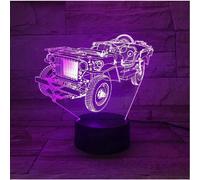 (As show, One size) Creative Old Jeep Car 3D Light Night Light 7 Colors Change Acrylic Led Table Lamp USB Light Bedroom As Gift for Decoration