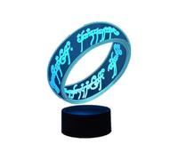 (As show, One size) Creative Rings 3D LED Night Light Touch 7 Color/Remote Control 16 Color USB Table Desk Lamp Home Decor Bedside Lamp Fashion Gift