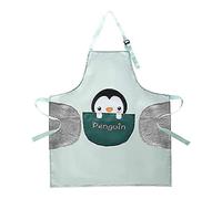(As show, One size) Cute Animal Apron Cartoon Waterproof Chef Cooking Kitchen BBQ Adjustable(Penguin)