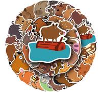 (As show, One size) Cute Cartoon Animals Sticker |50 Pcs|waterproof Vinyl Stickers For Laptop Computer Hydroflasks Luggage Phone Water Bottle Bike Tablet,trendy Stickers