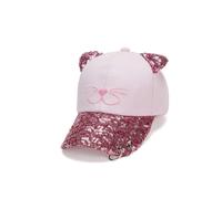 (As show, One size) Cute cat sequins baseball cap (52-55cm), baby sunshade trend cap, baby's cap