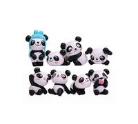 (As show, One size) Cute panda toy doll toy set, cake decoration,8pcs