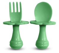 (As show, One size) Cutlery Set to Encourage Your Baby to Eat Independently, BPA Free (Pack of 3, Green)