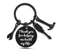 (As show, One size) Dad Keychain Dad Gifts From Son Daughter Christmas Gift Black Keyring Fathers Day Gift For Dad Papa Daddy