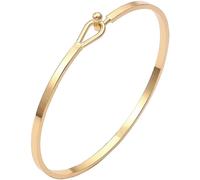 (As show, One size) Dainty Gold Bar Bracelet For Women Simple Delicate Thin Cuff Bangle Hook Bracelet 18k Gold Plated Handmade Minimalist Jewelry