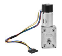 (As show, One size) DC Worm Gear Motor 15mm Double Shaft Speed Reduction Drive Device with Encoder JGY370DC6V 30RPM