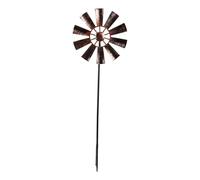 (As show, One size) Decorative Pinwheel Iron Art Rotatory Windmill Plug-in Garden Decoration