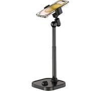 (As show, One size) Desktop Phone Holder, Height Adjustable, 360 Degree Rotating Clip-On Phone Holder, Universal Device Compatible, Black