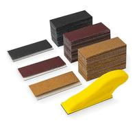 (As show, One size) Detail Sander Kit, 3 in 1 Mini Hand Sanding Block, 60-400 Grit Sandpaper compatible with Wood Crafts, DIY Polish