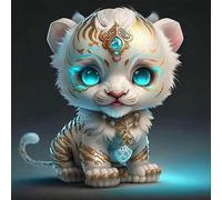 (As show, One size) Diamond Painting, 5D DIY Diamond The Full Tiger, Diamond Painting Kits for Adults Rhinestone, Diamond Arts Craft for Home Wall Decor 30 x 40cm