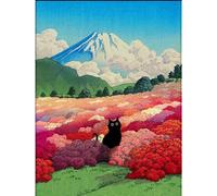 (As show, One size) Diamond Painting Beginner Art Kit,Full Stone Round 5D Diamond Art Kit,Gemstone Painting Kit,Diamond Art-Flowers/Mountains and Funny Cats,Good for DIY,