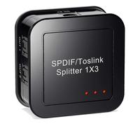 (As show, One size) Digital Optical Audio 1X3 Splitter,Digital SPDIF TOSLINK Optical Fiber Audio Splitter,1 in 3 Out, f