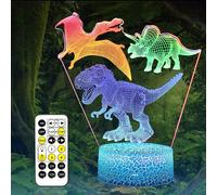 (As show, One size) Dinosaur 3D Illusion Night Light with 3 Pattern Dynamic Colors Changing TRex Toys 4 5 6 7 8 9 10 Year Old Boys or Girls