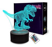 (As show, One size) Dinosaur Night Light,Dinosaur Gifts, Anywin Dino 3D Night Light for Kids with Remote Control
