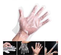 (As show, One size) Disposable Gloves, Plastic Food Safe Disposable Gloves Disposable Polyethylene Work Gloves for Kitchen Cooking Cleaning Safety Food Handling Pack of 5