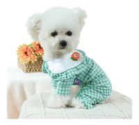 (As show, One size) Dog Clothes Puppy Pajamas Jumpsuit Outfit Dog Overalls Shirts Plaid Pattern Carrot Rabbit Costume Cat Apparel Chihuahua Yorkies Clothing Green L