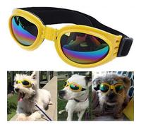 (As show, One size) Dog sunglasses (yellow), pet products, large dog glasses, simple, fashionable, comfortable, environmentally friendly, durable, foldable and dustproof