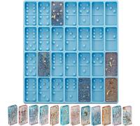 (As show, One size) Domino Mold for Epoxy Domino Mold for Resin Candy Molds Clay Mold Dominoes Molds 28 Cavities Silicone Mold for Pendant Epoxy Molds Cake Jewelry Making