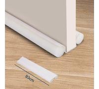 (As show, One size) Door Draft Stopper Soundproof Thicken Flexible Door Gap Seal Insect Wind Cold Proof Strip - White SZRH A-F
