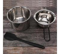 (As show, One size) Double Boiler Pot Set Stainless Steel Melting Pot with Silicone Spatula for Melting Chocolate,Soap,Wax,Candle Making
