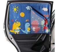 (As show, One size) "Double-Layer Magnetic Car Window Sunshade for Baby with Cute Patterns, Baby Car Sunshade with UV Blocking (Dinosaurs)."