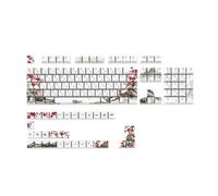 (As show, One size) Double Shots pbt Keycaps 135 Keys Plum Blossom CherryProfile Keycap Set Backlit Caps For Mechanical Keyboard Caps