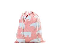 (As show, One size) Drawstring Bags Linen Pink Polar Bear Dust-Proof Drawstring Travel Underwear Storage Pouch Pocket for Storage