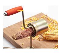 (As show, One size) Dry Corn Sheller for Popcorn, Hand Crank Corn Thresher Fixed on a Wooden Board Quick Corn Cob Stripper Tool for Farms and Families