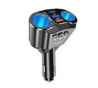(As show, One size) Dual USB Port Car Charger 2 Way Auto Car Lighter Socket Splitter DC12-24V 4.8A Bluetooth 5.0 MP3 Pl