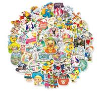 (As show, One size) Easter Cartoon Cute Rabbit Stickers, Set of 50, Waterproof and UV Resistant, Great for All Your Gadgets