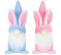 (As show, One size) Easter Decoracion, 2 Gnome Easter Plush Doll, Deco Easter Gnomes, Gnome Decorations, Easter Bunny Decoration for Decoration and Gifts, Blue and Pink