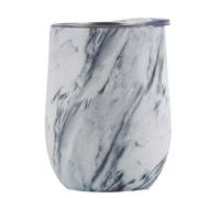 (As show, One size) Egg cup stainless steel creative U-shaped red wine thermos cup big belly 12oz eggshell cup star dream white