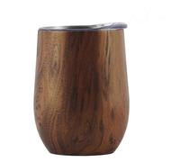 (As show, One size) Egg cup stainless steel creative U-shaped red wine thermos cup big belly 12oz eggshell cup star teak color
